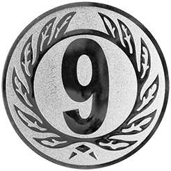 Emblem Zahl 9 (50mm Silber)