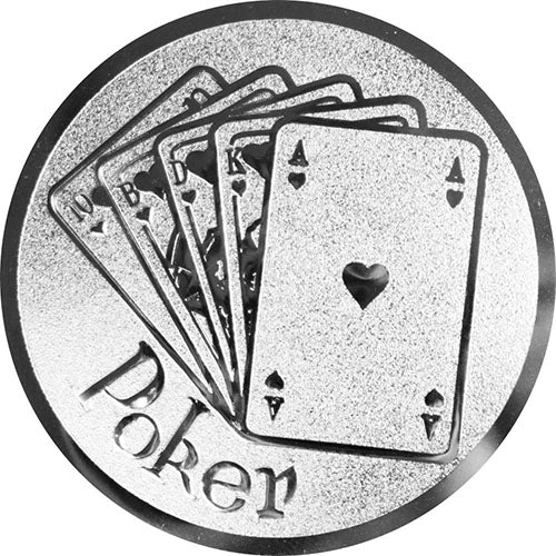 Emblem Poker (50mm Silber)