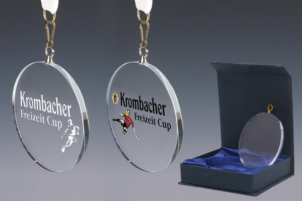 Glasmedaille 84262.99 Ø 70 mm - Klar / 70 mm / Lasergravur