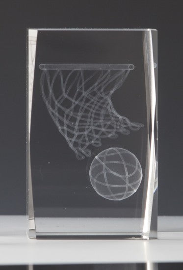 3D Basketball im Glasblock