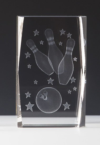 3D Bowling im Glasblock