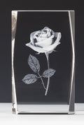 3D Rosen-Motiv im Glasblock