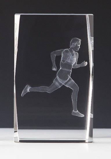 3D Läufer im Glasblock