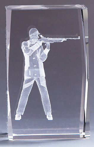 3D Schütze im Glasblock