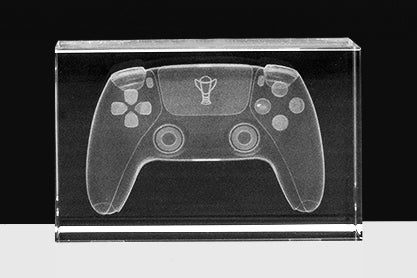 3D Gaming Controller im Glasblock