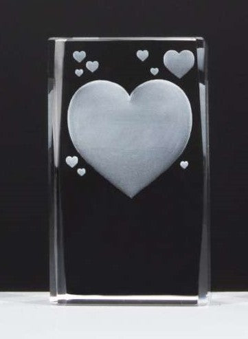 3D Herz-Motiv im Glasblock
