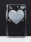 3D Herz-Motiv im Glasblock