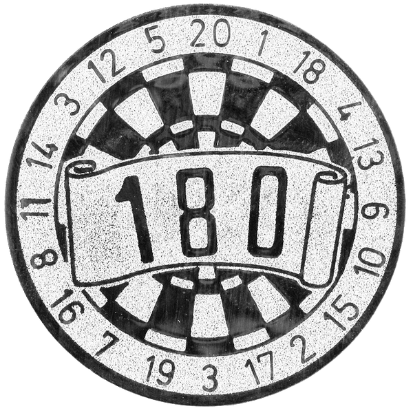 Emblem Darts 180 (50mm Silber)