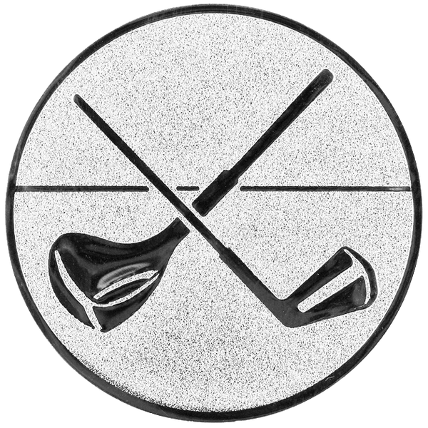 Emblem Golf 2 Schläger (25mm Silber)