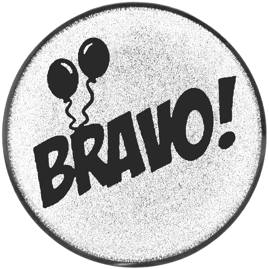 Emblem Bravo (25mm Silber)