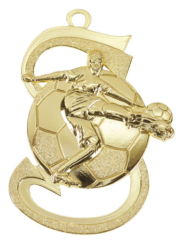 Medaille Fußball D101 / 59x39 mm - Gold / 59x39 mm