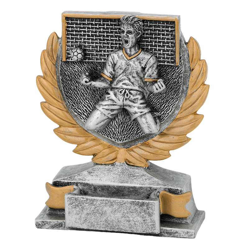 Fußball Trophäe FG 149 - 12 cm / Silber Gold