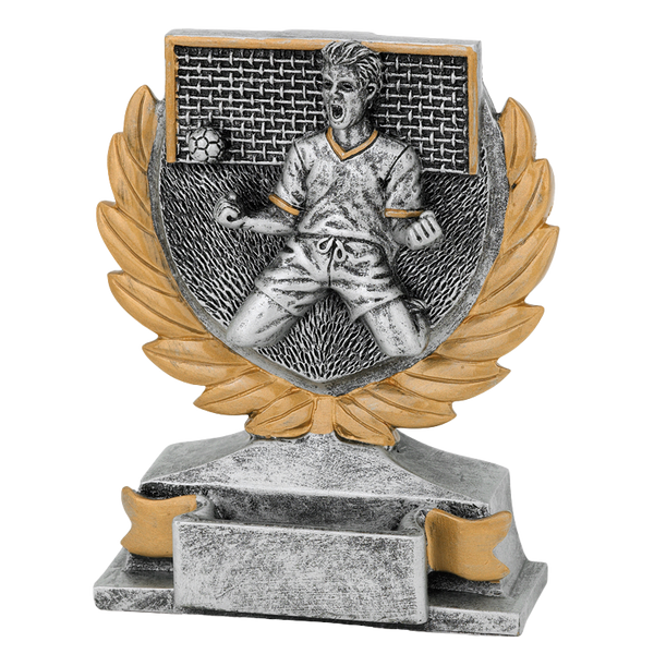 Fußball Trophäe FG 149 - 12 cm / Silber Gold