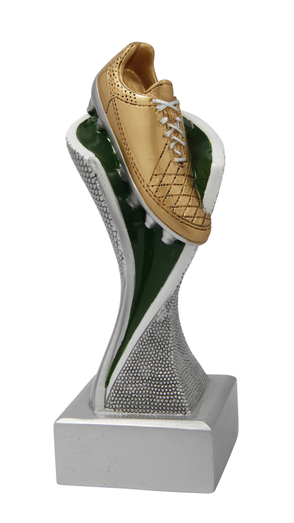 Fußballschuh Pokal FG4031 - 17 cm / Silber Gold Grün