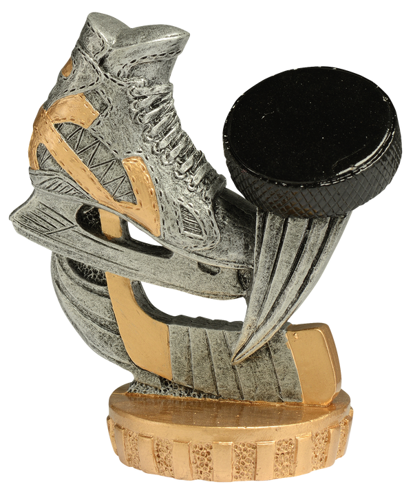 Holz Trophäe Eishockey FX015/P015 - Auswahl Grau / 23 cm