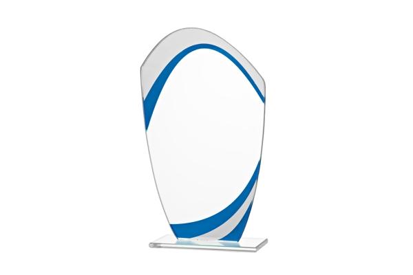 Glas Pokal Blau W55-L - Blau/Transparent / 20.5 cm