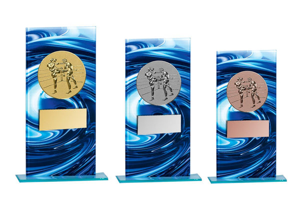 Glastrophäe 136-4 Schild & Emblem - 15 cm / Blau