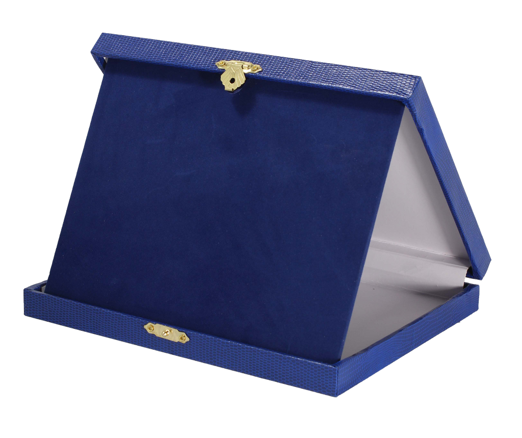 Teller Etui Blau Aufsteller rechteckig