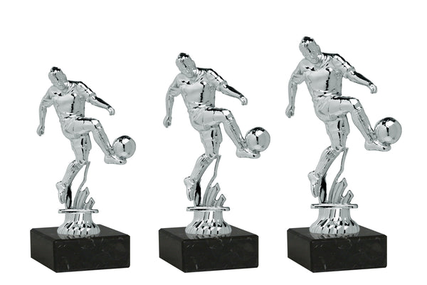 Fußballfigur Kicker P20 - Silber / Schwarz / 15 cm / Montage