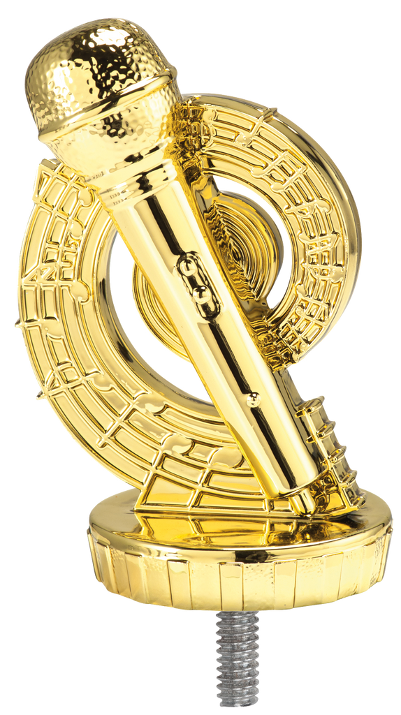 Holz Trophäe Mikrofon FX025/P025 - Auswahl Gold / 19 cm