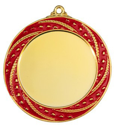 Medaille 9316 Ø 70 mm - 70 mm / Gold/Rot