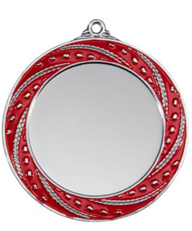 Medaille 9316 Ø 70 mm - 70 mm / Silber/Rot