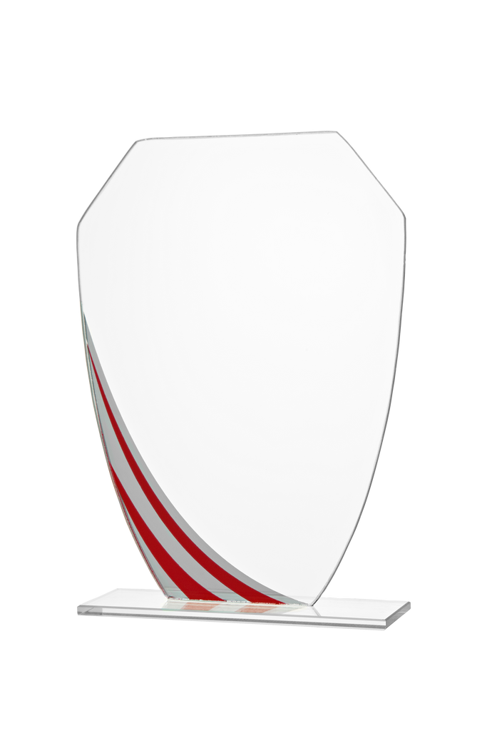 Glas Ständer W19x Schild & Emblem - 21.5 cm / Auswahl Rot