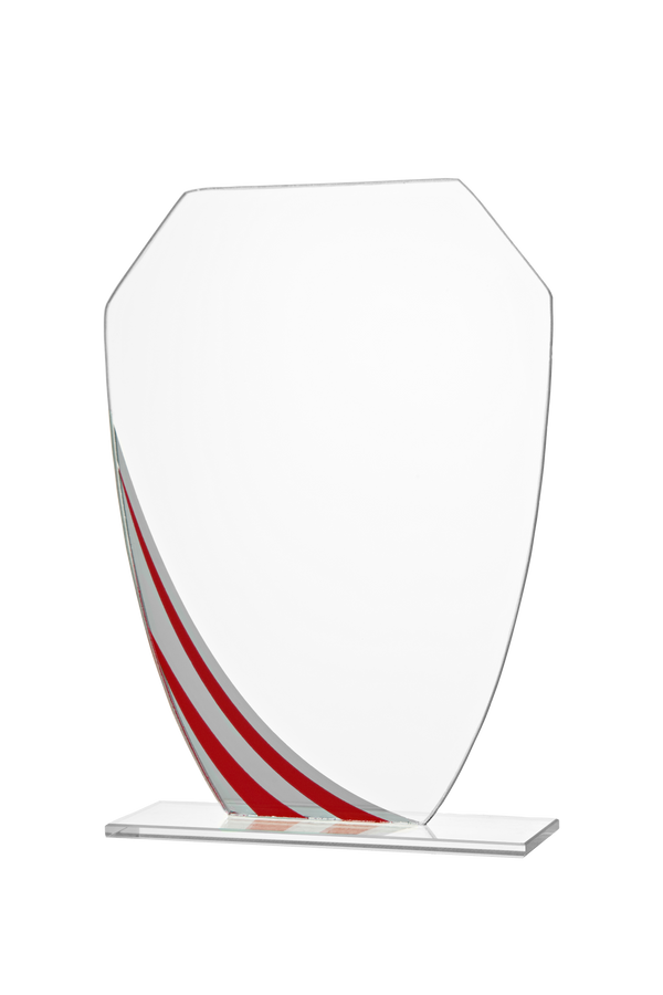 Glas Ständer W19x Schild & Emblem - 17.5 cm / Auswahl Rot