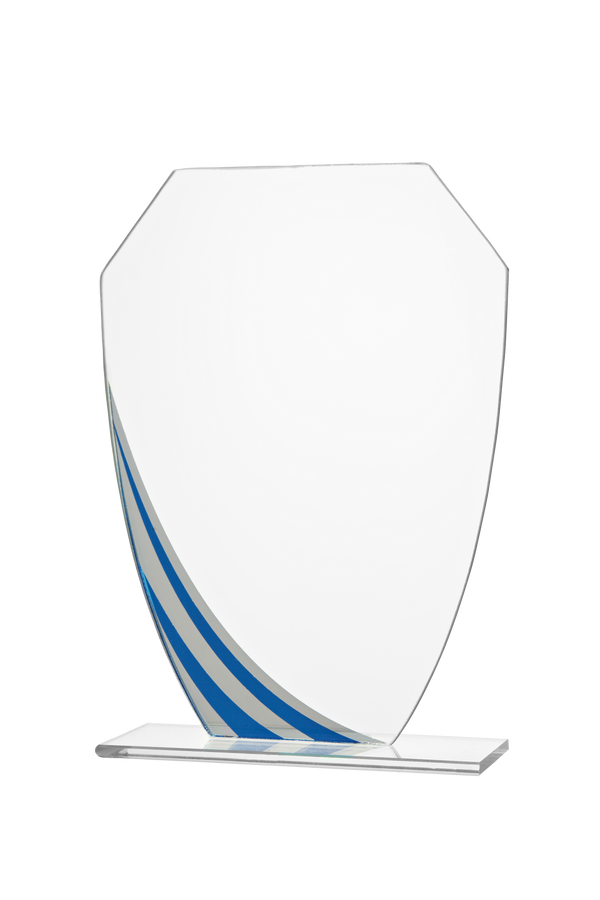 Glas Ständer W19x Schild & Emblem - 19.5 cm / Auswahl Blau