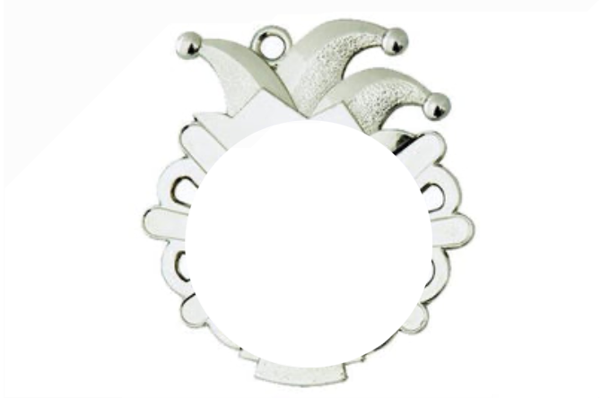 Karnevals Medaille D54-S - Silber / 50x56x2mm