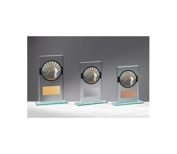 Glas Pokal Turnen Frauen FG050 - Transparent Schwarz / 19 cm