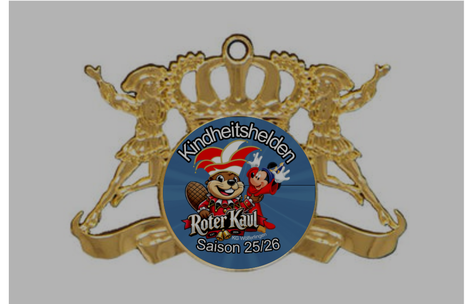 Karnevalsorden F216 - Gold / Höhe: 75mm