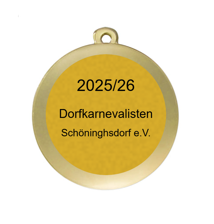 Karneval Medaille D120 Ø 50mm - Gold / 50mm
