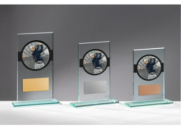 Glas Pokal Golf FG022 - 15 cm / Transparent Schwarz