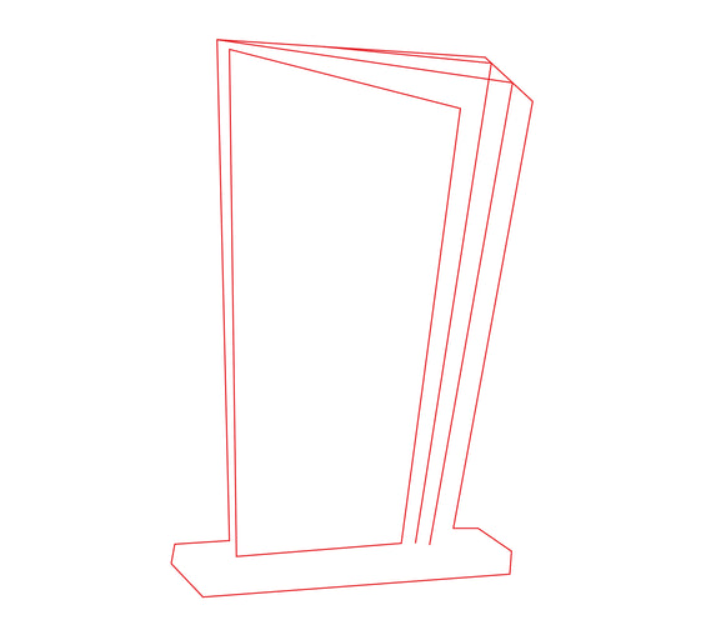 Glas Pokal 172-4-L - 23 cm Gold / Laser-Gravur