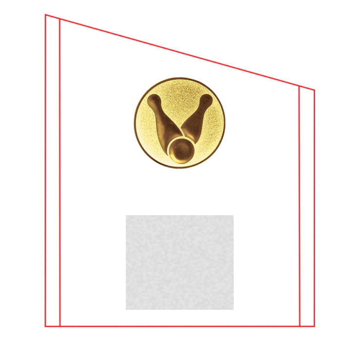 Jade-Glas Trophäe Gold 6768-L - Klar Gold / 20 cm / Laser-Gravur