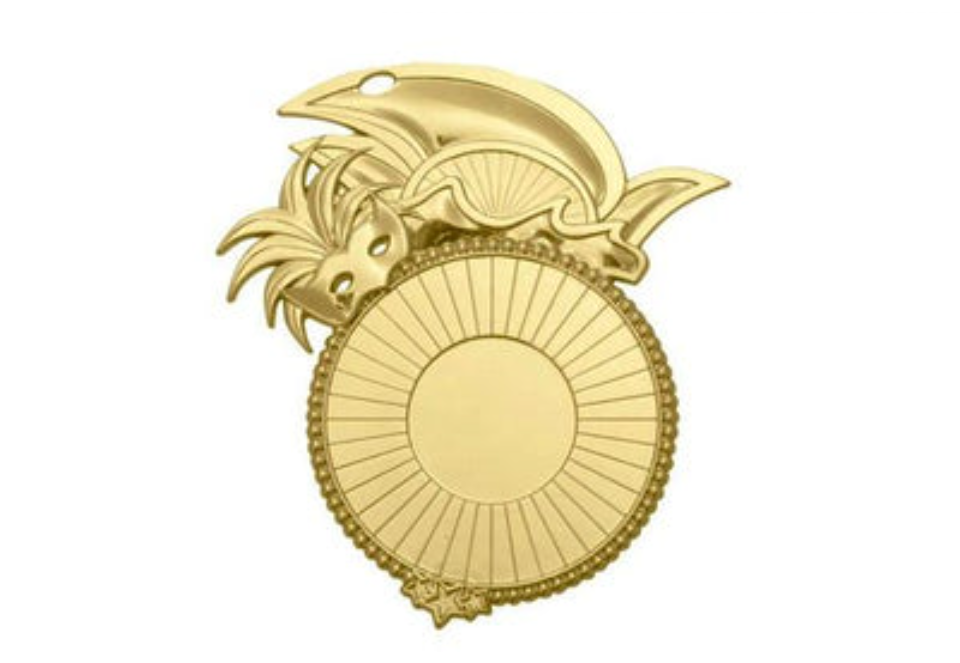 Karnevals Medaille D60 - Gold / 80x85x2mm