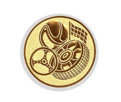 Glas Pokal 8805 blau Schild & Emblem - Silber Blau / 20 cm