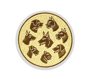 Glas Ständer W19x Schild & Emblem - 17.5 cm / Auswahl Weiß