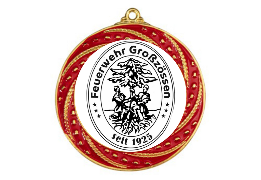 Medaille 9316 Ø 70 mm - 70 mm / Gold/Rot