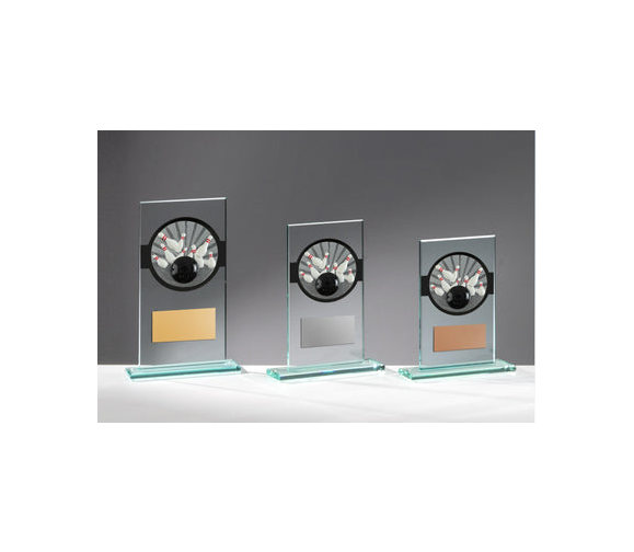 Glas Pokal Bowling FG006 - Transparent Schwarz / 19 cm