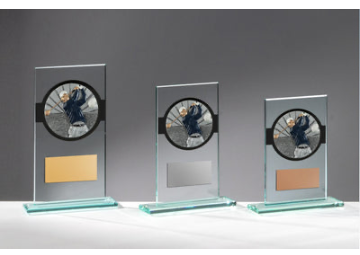 Glas Pokal Golf FG022 - 19 cm / Transparent Schwarz