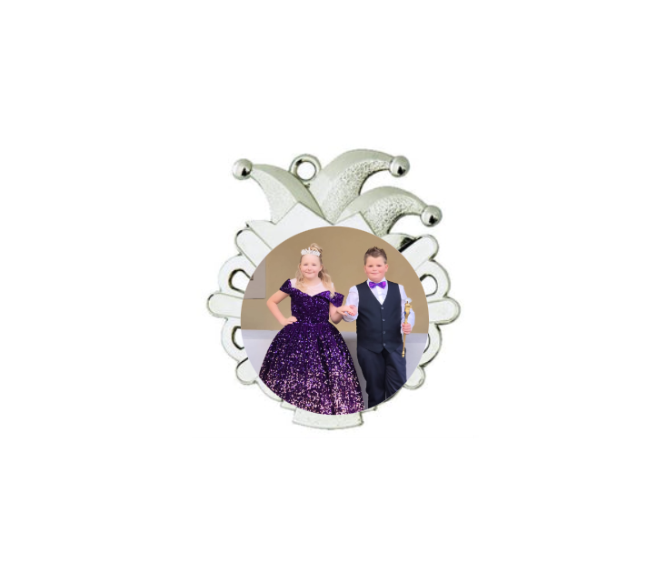 Karnevals Medaille D54-S - Silber / 50x56x2mm