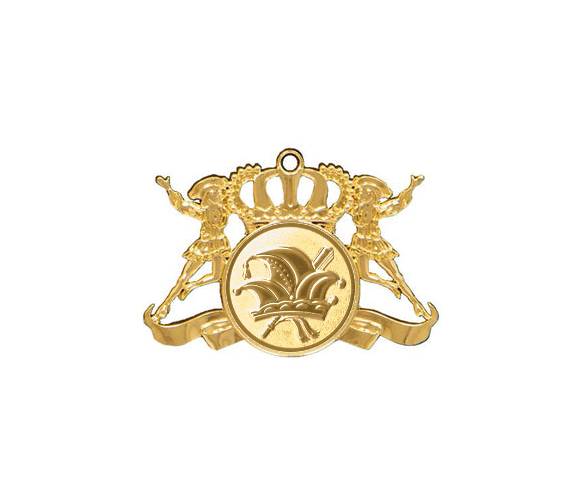 Karnevalsorden F216 - Gold / Höhe: 75mm