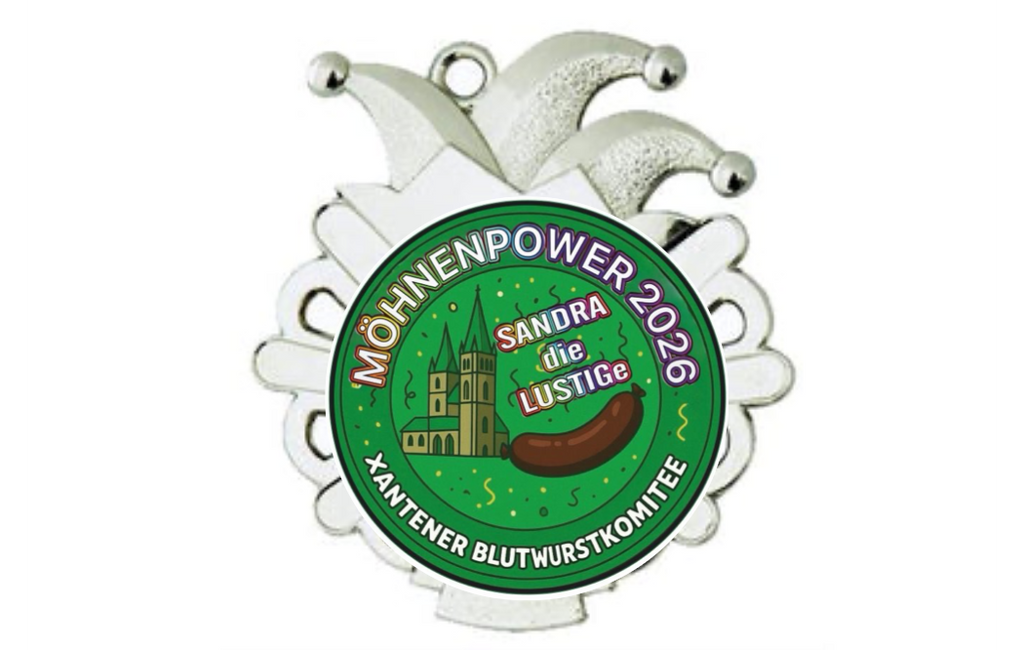 Karnevals Medaille D54-S - Silber / 50x56x2mm