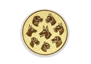 Glas Ständer W19x Schild & Emblem - 17.5 cm / Auswahl Rot