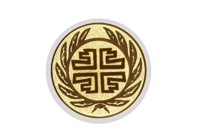 Glas Ständer W19x Schild & Emblem - 17.5 cm / Auswahl Blau