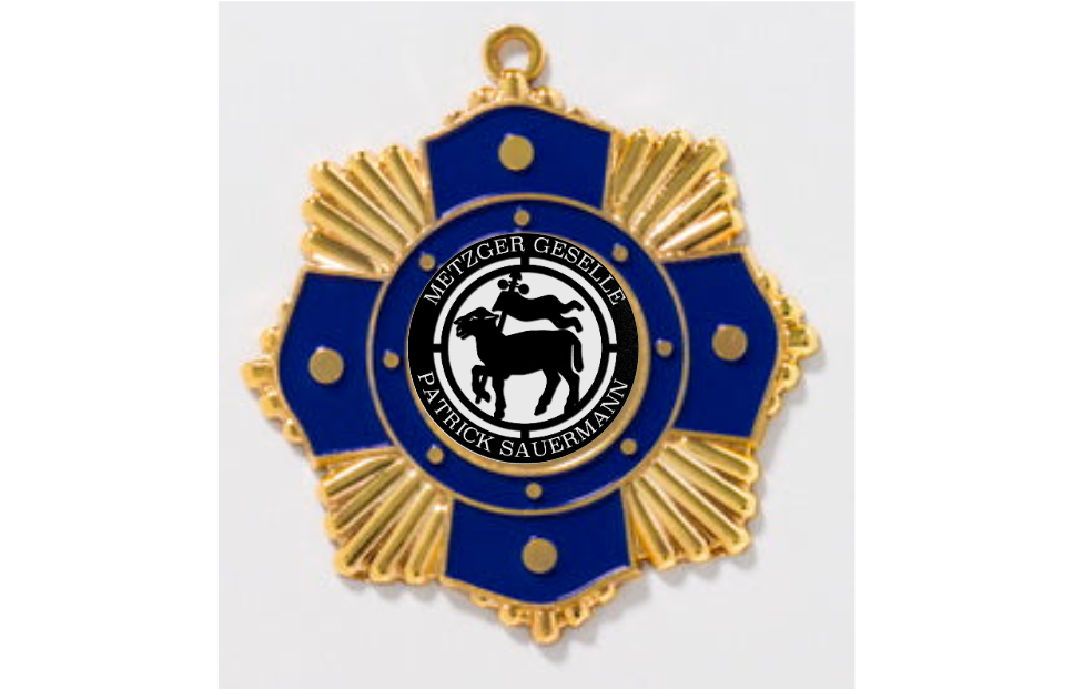 Medaille 9190 Ø 65mm - gold blau / 65 mm