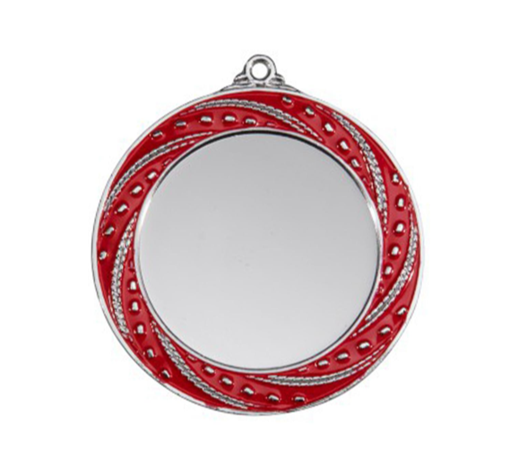 Medaille 9316 Ø 70 mm - 70 mm / Silber/Rot
