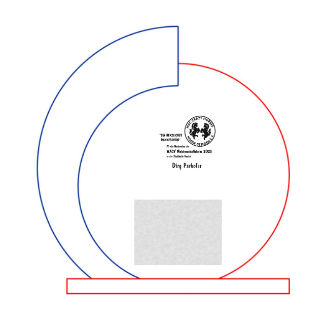 Glas Pokal W453-L - Transparent Blau / 20 cm / Laser-Gravur